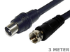 3 Meter UHF F Type Male plug to Male PAL RF cable cord 3M television tv lead - techexpress nz