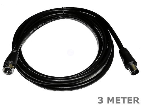 3 Meter UHF F Type Male plug to Male PAL RF cable cord 3M television tv lead - techexpress nz