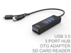 3 Port USB 3.0 HUB with built in SD Memory Card Reader and OTG adapter - techexpress nz