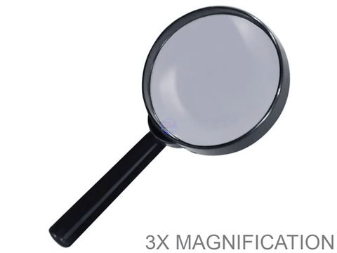 4" Hand Held Magnifying Glass 100mm Diameter 3x Magnification - techexpress nz