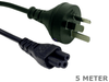 5 Meter 3 Pin Clover Shaped NZ Mains AC Power Cable Cord Lead 5M - techexpress nz