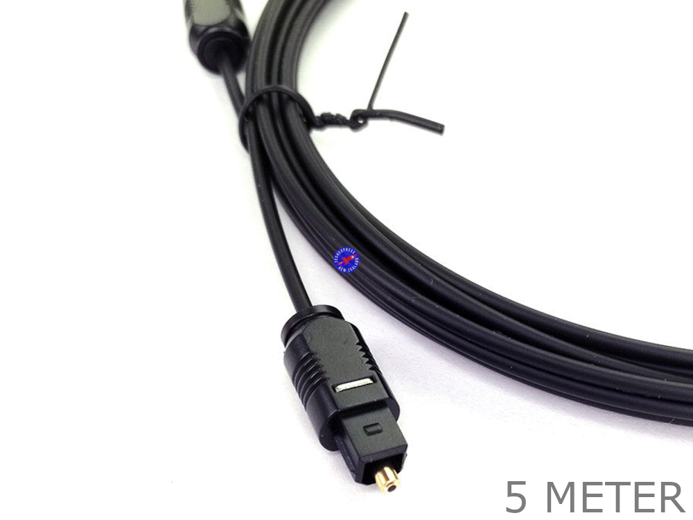 5 Meter TOSLINK SPDIF FIBRE OPTIC OPTICAL STEREO AUDIO SOUND CABLE CORD 5M LEAD - techexpress nz