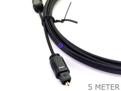 5 Meter TOSLINK SPDIF FIBRE OPTIC OPTICAL STEREO AUDIO SOUND CABLE CORD 5M LEAD - techexpress nz