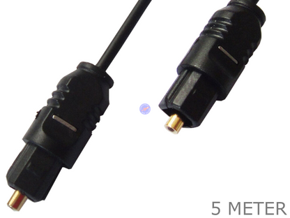 5 Meter TOSLINK SPDIF FIBRE OPTIC OPTICAL STEREO AUDIO SOUND CABLE CORD 5M LEAD - techexpress nz