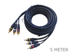 5 Meter RG59 Composite Video & Stereo Audio 3x Male RCA to RCA Cable 5M AV Cable - techexpress nz