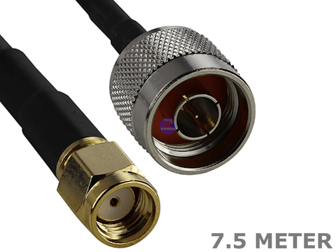 7.5 Meter Male N-Type to Male RP-SMA RG58/U Coaxial RF Wireless Antenna Cable - techexpress nz