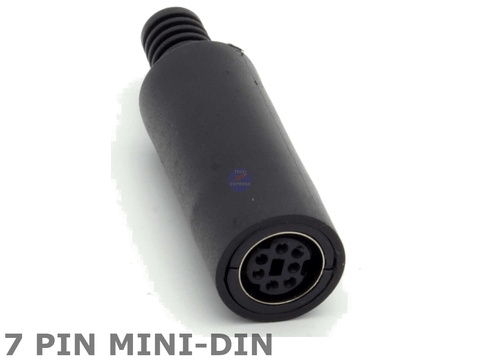 7 Pin Female Mini-DIN DIN Socket Plug Cable Connector & Cord Strain Relief Boot - techexpress nz