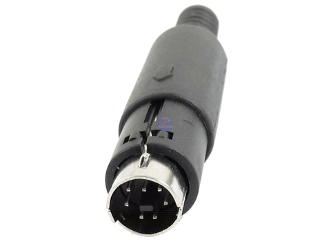 7 Pin Male Mini-DIN DIN Solder Plug Cable Connector and Cord Strain Relief Boot - techexpress nz