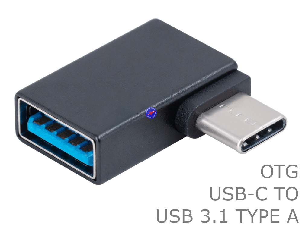 90 Degree Angle USB Type C Male to USB Type A Adapter