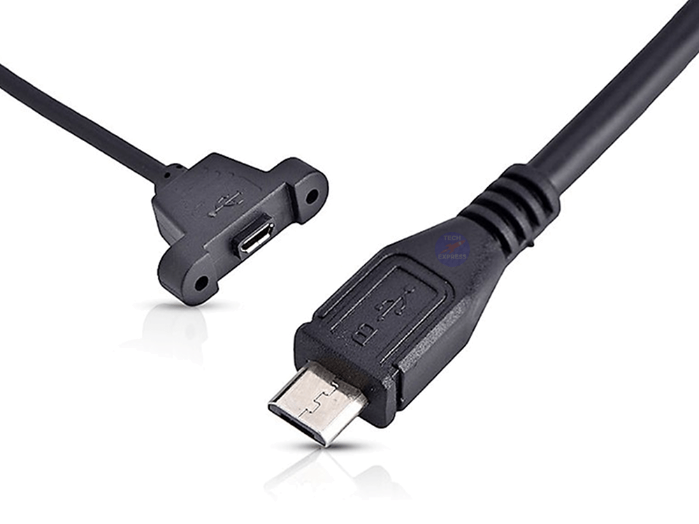 0.5M Micro B USB 2.0 Male to Female chassis panel mount