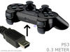 Short 0.3 Meter PS3 Wireless Controller USB Charge Cable PlayStation 3 charger - techexpress nz