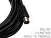 1.5 Meter Pal RF Male Plug to Female Socket TV coaxial antenna cable 1.5M lead - techexpress nz