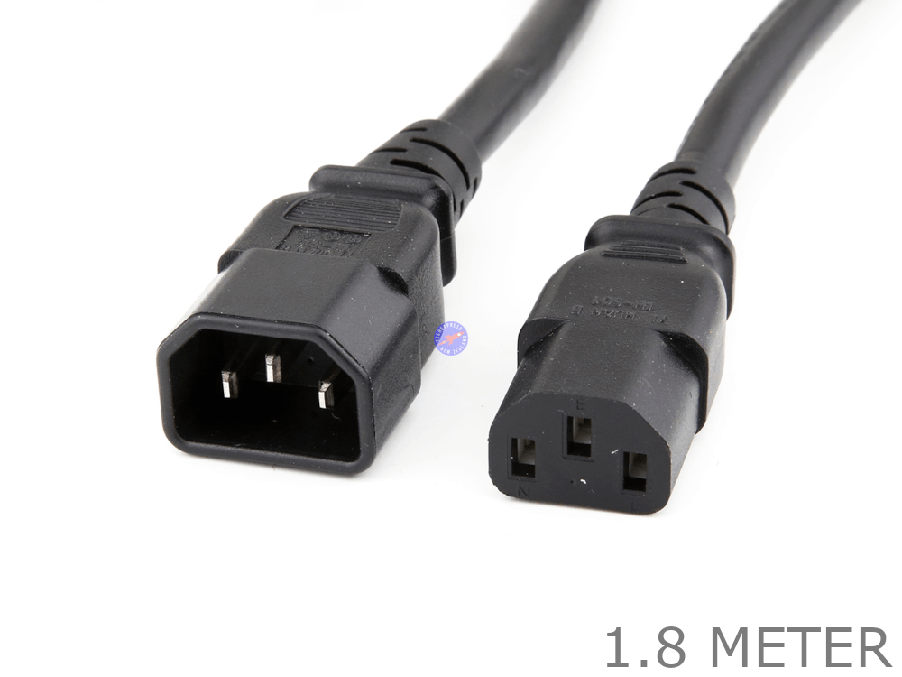 1.8 Meter 3 Pin IEC Male to Female Computer Power Extension Cable Cord Lead 1.8M - techexpress nz