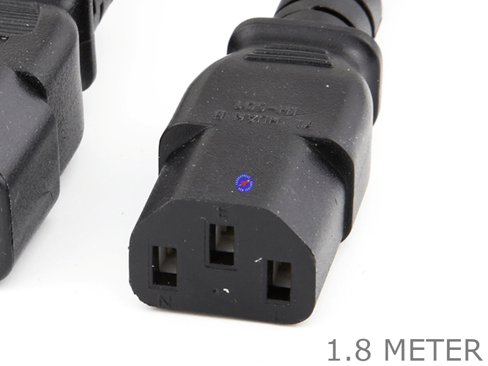 1.8 Meter 3 Pin IEC Male to Female Computer Power Extension Cable Cord Lead 1.8M - techexpress nz