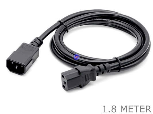 1.8 Meter 3 Pin IEC Male to Female Computer Power Extension Cable Cord Lead 1.8M - techexpress nz