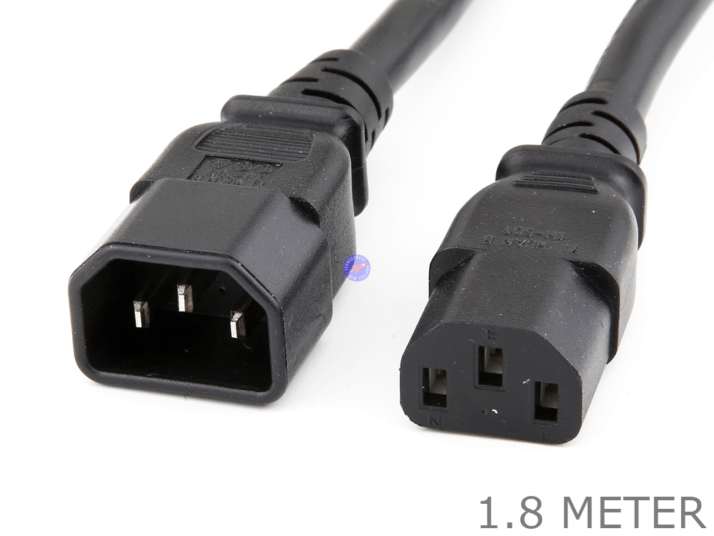 1.8 Meter 3 Pin IEC Male to Female Computer Power Extension Cable Cord Lead 1.8M - techexpress nz