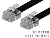 10 Meter RJ11 to RJ11 cable cord 6P6C 6 pin 6 core 10M RJ-11 flat lead - techexpress nz