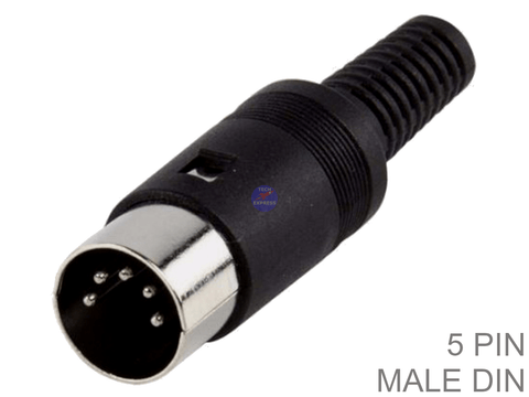 5 Pin Din Male Cord Mount Solder Connector with Cable Boot - techexpress nz
