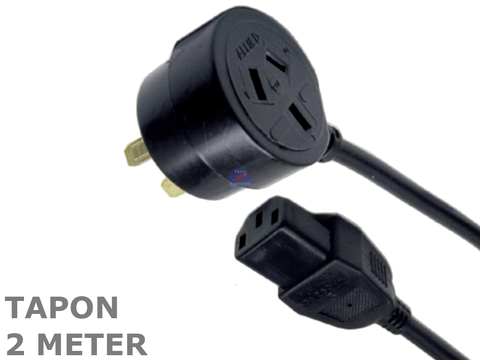 2 Meter 3 pin NZ TAPON plug to IEC C13 Female power cord cable 2M lead - techexpress nz