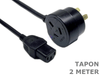 2 Meter 3 pin NZ TAPON plug to IEC C13 Female power cord cable 2M lead - techexpress nz