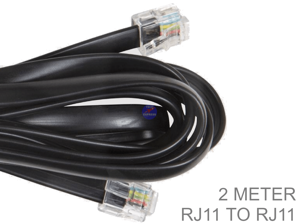 Rj 11 Cable Adapter Photograph_of_Black_2_Meter_RJ11_to_RJ11_cable_cord_6P6C_6_pin_6_core ...