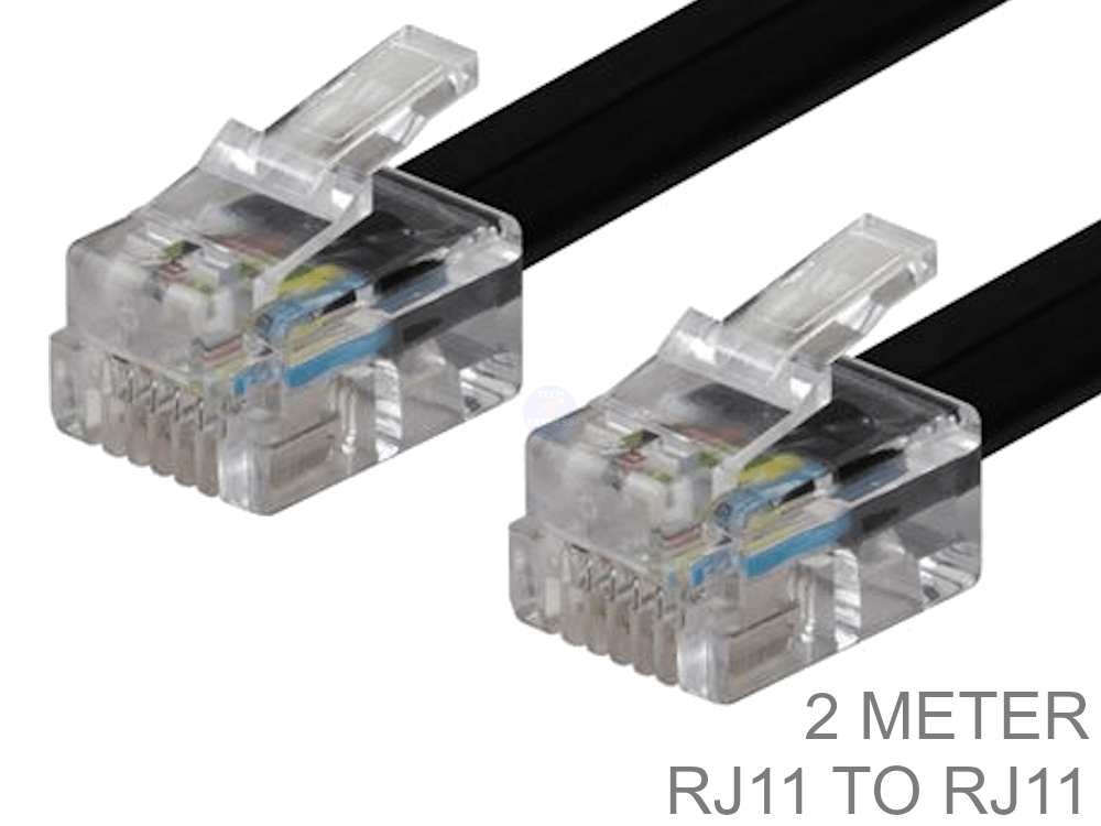 Rj 11 Cable Adapter Photograph_of_Black_2_Meter_RJ11_to_RJ11_cable_cord_6P6C_6_pin_6_core ...