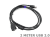 2 Meter USB 2.0 Male to Female extension cable cord Black 2M lead - techexpress nz