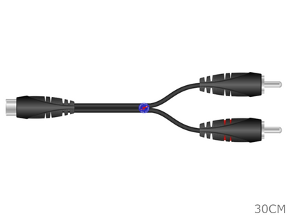 1x Female RCA socket to 2x Male RCA plugs Y splitter AV adapter cable cord lead - techexpress nz