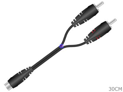1x Female RCA socket to 2x Male RCA plugs Y splitter AV adapter cable cord lead - techexpress nz