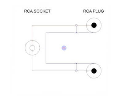 1x Female RCA socket to 2x Male RCA plugs Y splitter AV adapter cable cord lead - techexpress nz