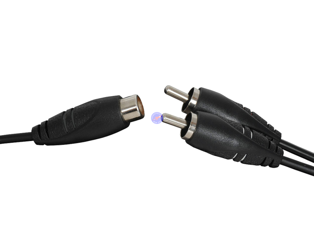 1x Female RCA socket to 2x Male RCA plugs Y splitter AV adapter cable cord lead - techexpress nz