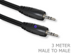 3 Meter 3.5mm Male to Male Stereo Audio AUX Plug Cable Cord Lead 3m - techexpress nz