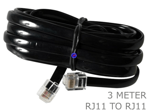 3 Meter RJ11 to RJ11 cable cord 6P6C 6 pin 6 core 3M RJ-11 flat lead - techexpress nz