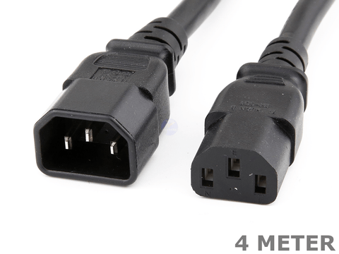 4 Meter IEC Male C14 to Female C13 Power extension cable cord 4m lead - techexpress nz