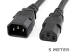 5 Meter 3 pin IEC Male to Female computer power extension cable cord 5M lead - techexpress nz