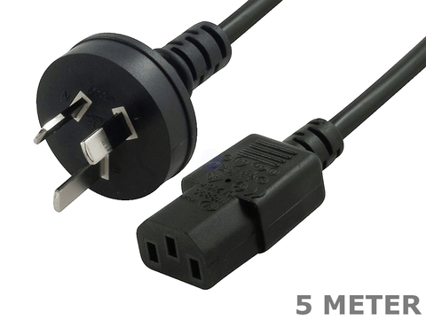 5 Meter 3 Pin Male Plug to IEC Female Socket Mains Power Cord Cable Lead 5M - techexpress nz