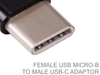 Male USB-C to Female USB Micro-B Adaptor Converter Type C to Micro B - techexpress nz