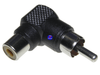 Black Right Angle 90 Degree RCA Phono Male to Female Elbow Port Saver Adapter - techexpress nz