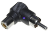 Black Right Angle 90 Degree RCA Phono Male to Female Elbow Port Saver Adapter - techexpress nz