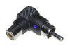 Black Right Angle 90 Degree RCA Phono Male to Female Elbow Port Saver Adapter - techexpress nz
