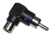Black Right Angle 90 Degree RCA Phono Male to Female Elbow Port Saver Adapter - techexpress nz