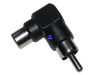 Black Right Angle 90 Degree RCA Phono Male to Female Elbow Port Saver Adapter - techexpress nz