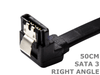 SATA Cable Sata 3 III High Speed 6Gbs 50cm Right Angle HDD Cable lock latch - techexpress nz
