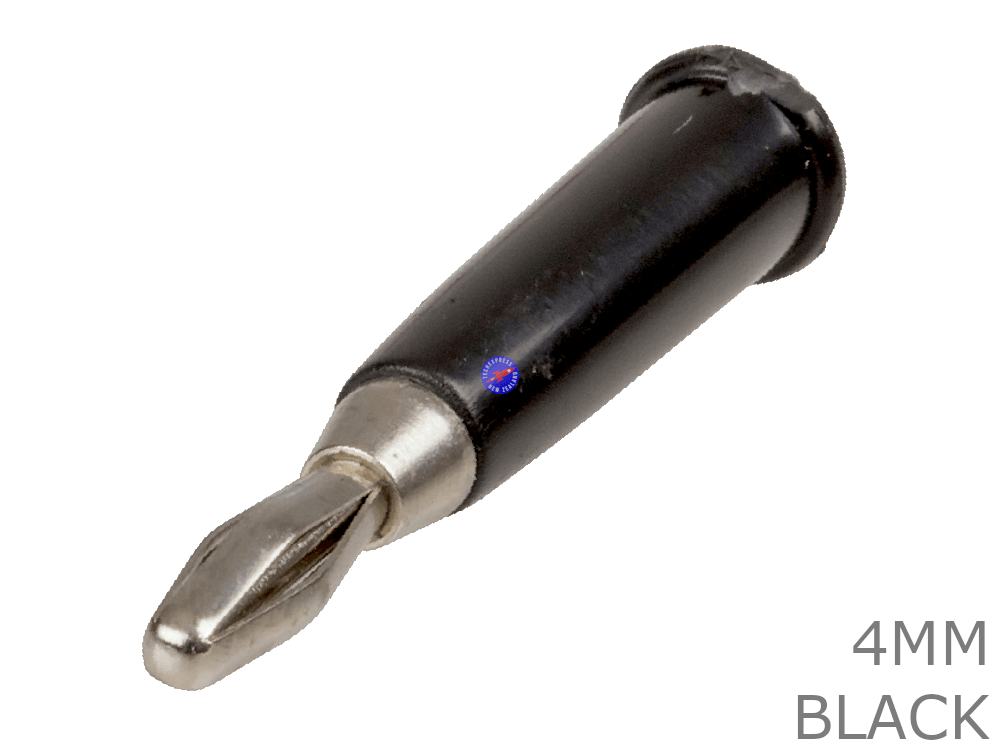 Banana Plug Black Cable Mount Solder for up to 4mm Wire - techexpress nz