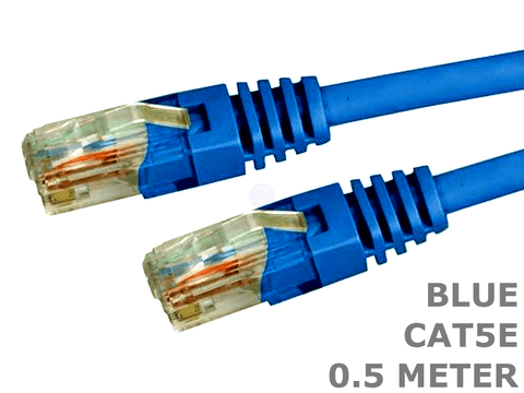 0.5 Meter Blue Cat5e RJ45 LAN Network Patch Cable Cord Lead 0.5M 50cm - techexpress nz