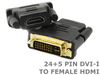 Male 24+5 Pin DVI-I DVI Plug to Female HDMI Socket Adapter - techexpress nz