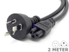 2 Meter 3 Pin Clover Leaf cloverleaf AC power cord cable 2M lead - techexpress nz