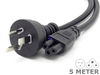 5 Meter 3 Pin Clover Shaped NZ Mains AC Power Cable Cord Lead 5M - techexpress nz