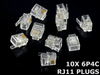 RJ11 Crimp Telephone Fax Modem Plug Connector for Stranded Cable 6P4C - techexpress nz