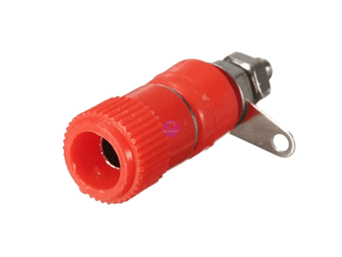 Red Insulated Panel Mount Terminal Binding Post with 4mm Banana Plug Socket - techexpress nz